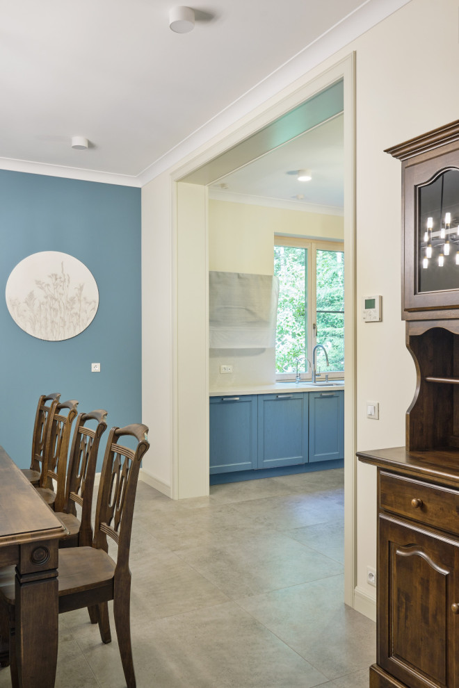 Кантри Ral 1013 в интерьере дома