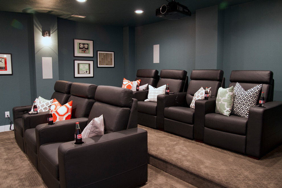 Transitional home theatre in Salt Lake City.