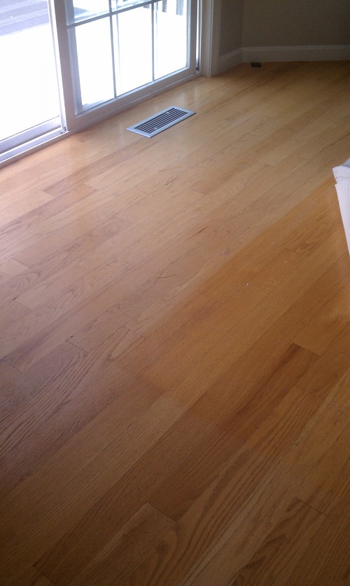 Sun has discolored hardwood floors!