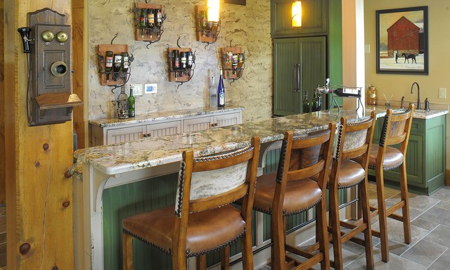 Rustic Log Home rustic-home-bar