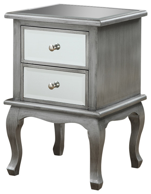 Gold Coast Queen Anne Mirrored End Table Transitional Side Gold Coast Queen Anne Mirrored End Table Transitional Side Tables And By Convenience Concepts