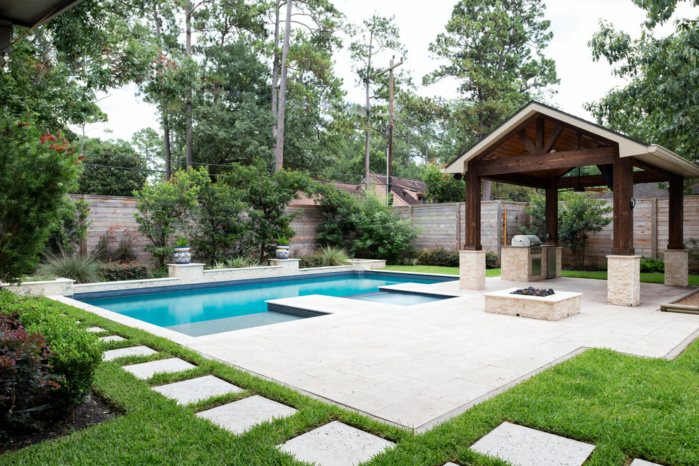 Design ideas for a transitional pool in Houston.
