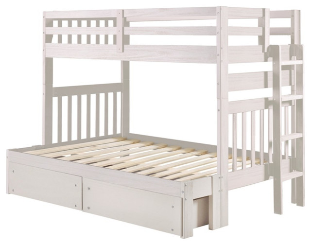 My Bed Now Olympus TwinoverFull 2Drawer Wood Bunk Bed w/ Ladder in