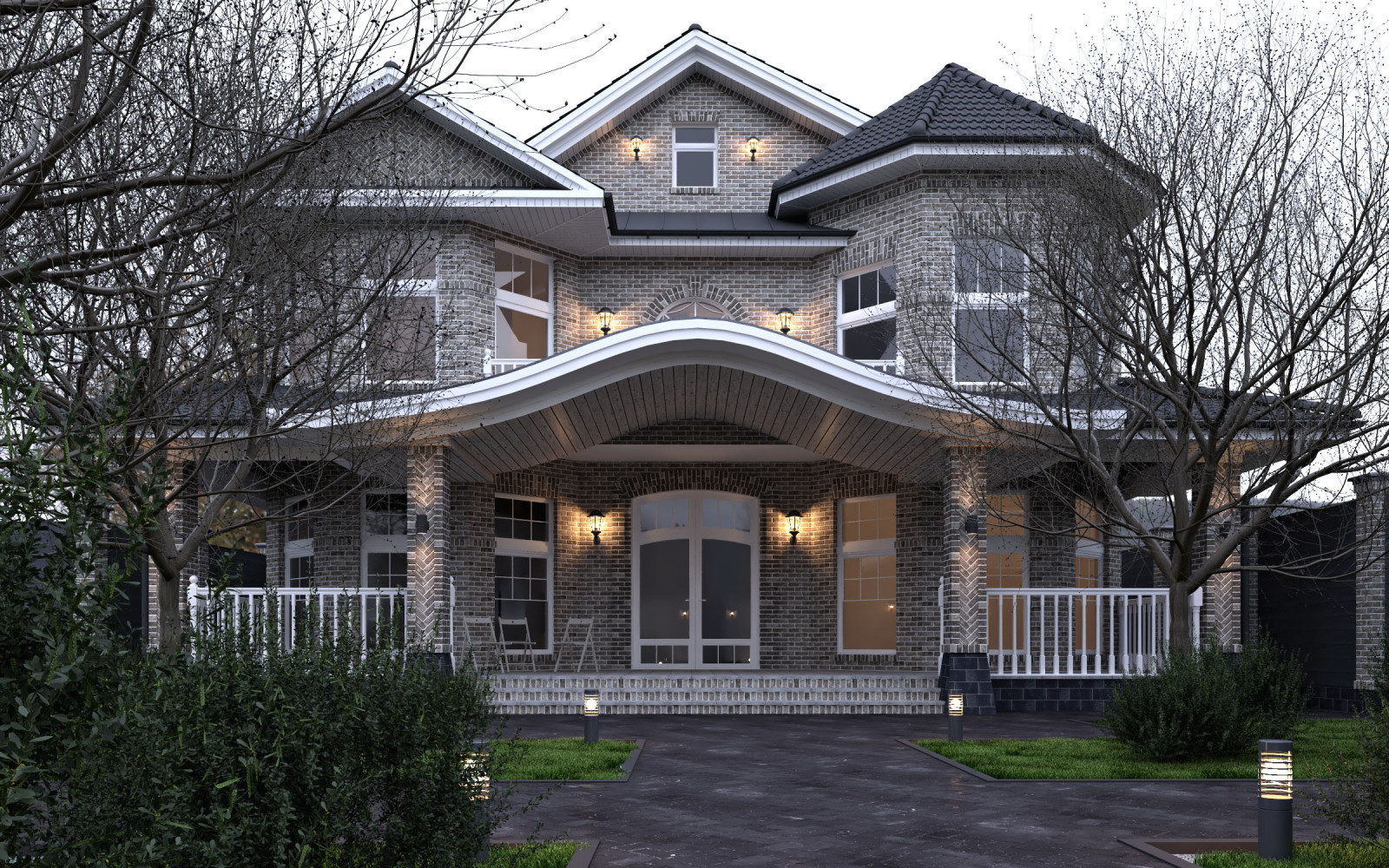 Двухэтажный классический коттедж Вэйде