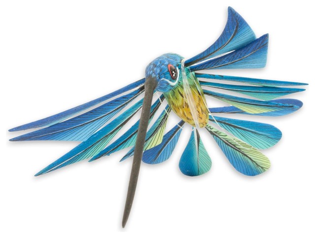 Blue Hummingbird Alebrije Sculpture, Mexico