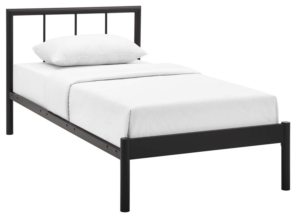 Gwen Twin Steel Bed Frame Transitional Platform Beds by