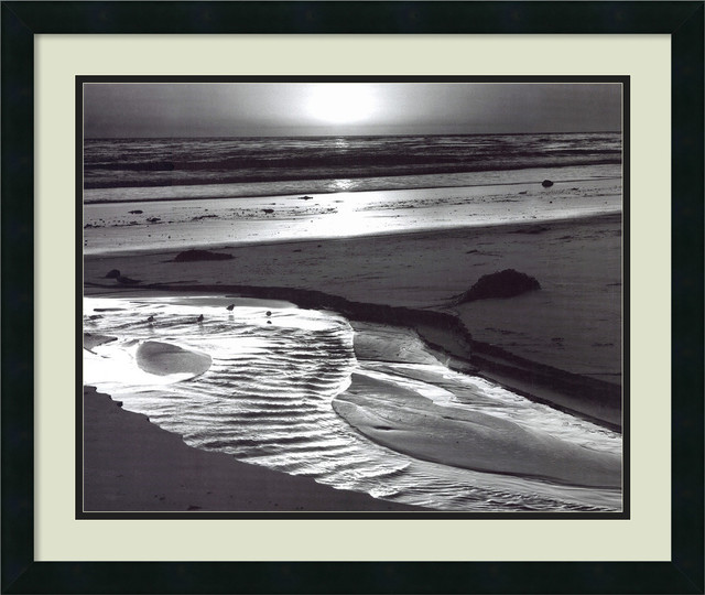 Birds on a Beach, Evening, 1966 Framed Print by Ansel Adams