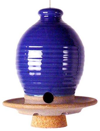 American Stoneware Pottery Beehive Bird Feeder Traditional