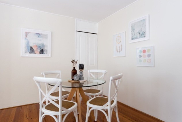 Design ideas for a small transitional open plan dining in Newcastle - Maitland.