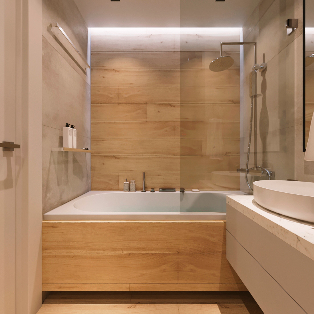 Ванная комната в теплой гамме