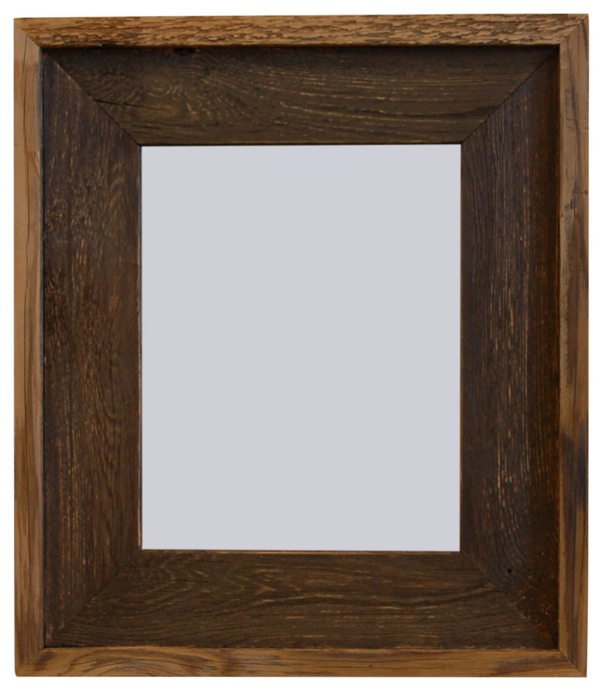 Brown Barnwood Picture Frame, Lighthouse Brown Wash Rustic Frame, 5"x5"