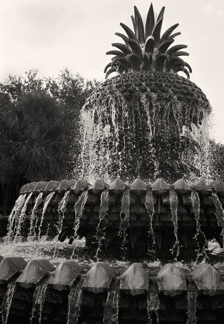 Pineapple Fountain Charleston South Carolina Black & White Fine Art Photography