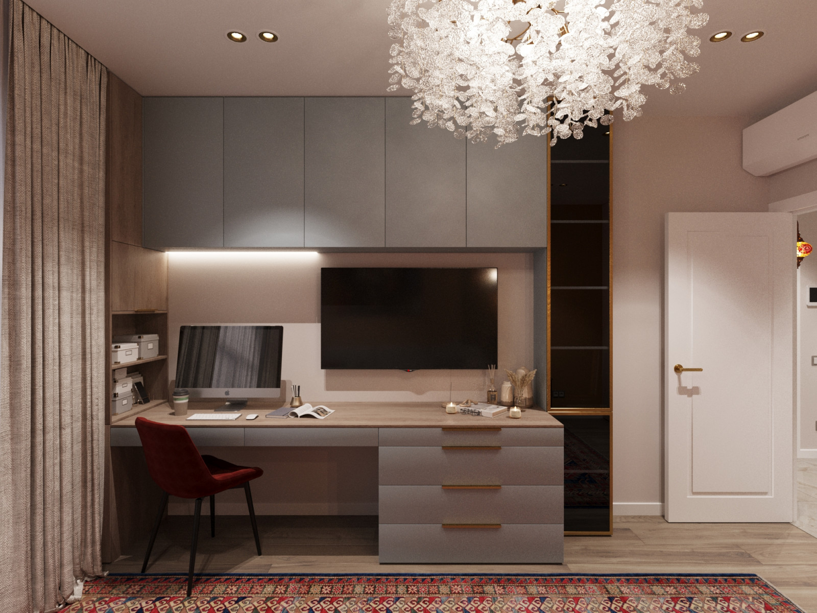 Дизайн проект - яркая двухкомнатная квартира 56 м2