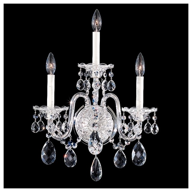 Schonbek Sterling 3-Light Swarovski Crystal Wall Sconce