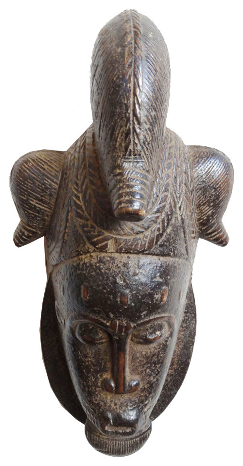 Baule Carved Tribal Mask Wall Decor Baule Carved Tribal Mask Wall Decor