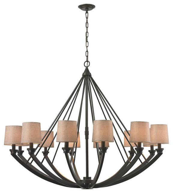 Morrison 12 Light Chandelier in Oil Rubbed Bronze Transitional