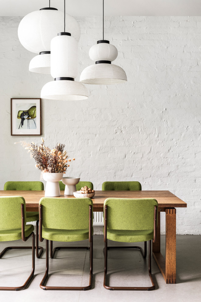 Dining room - industrial dining room idea in Melbourne
