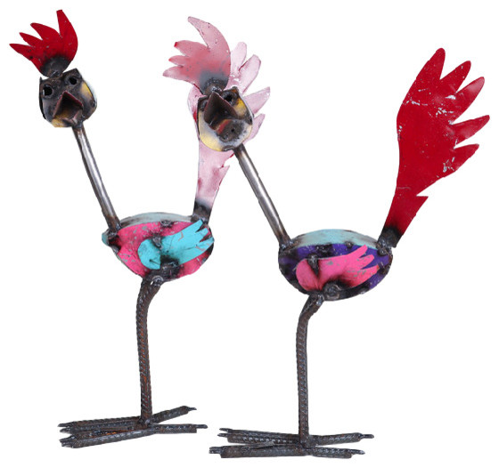 Garden Art, Colorful Metal Roadrunner - Farmhouse - Garden Statues And Yard  Art - by Mexican Imports | Houzz