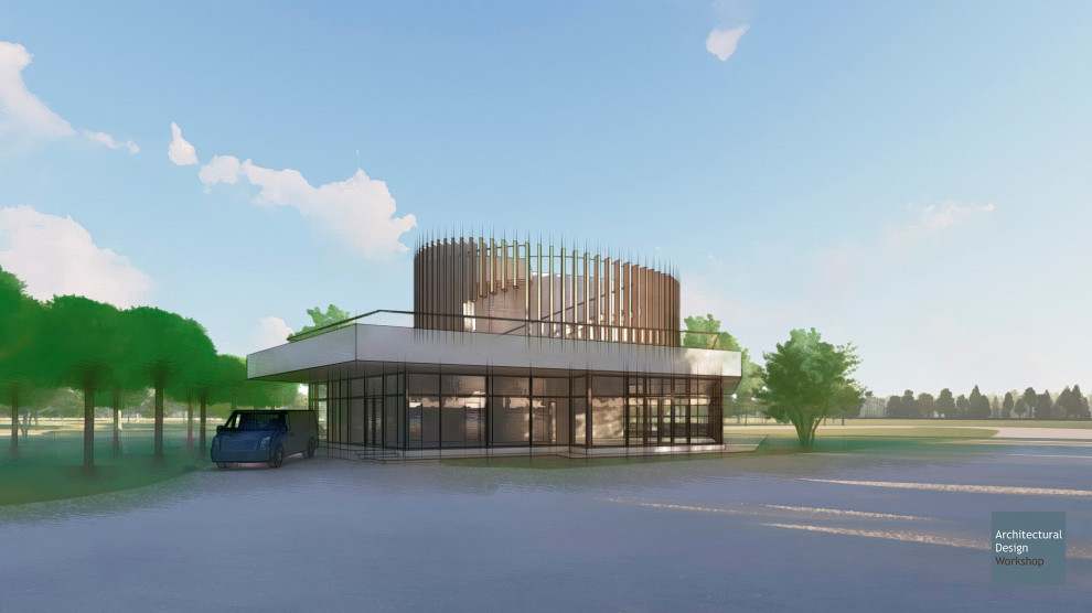 Концепция здания загородного ресторана