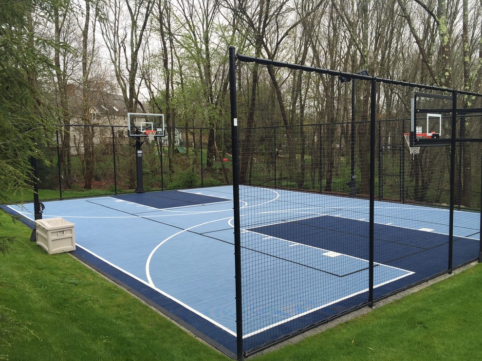 Backyard Basketball Courts in Medfield - Traditional ...
