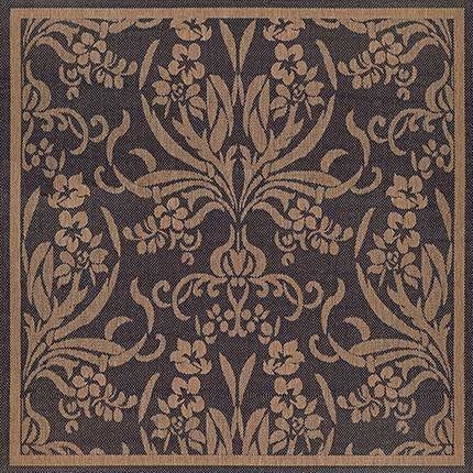 Recife Garden Cottage Black Square Outdoor Rugs Cocoa 8 6