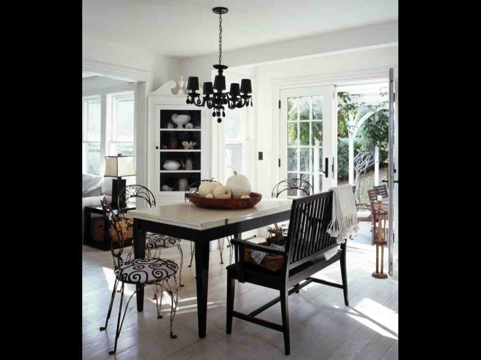 Design ideas for a beach style dining room in New York.