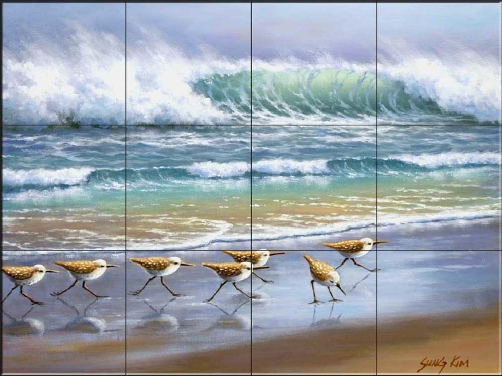 Tile Mural, Piper Wave by Sung Kim
