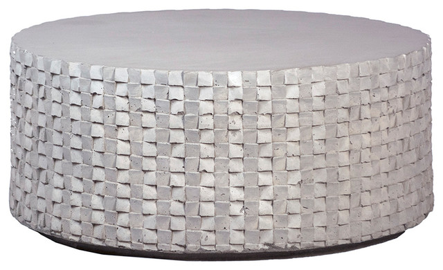 Outdoor Round Concrete Coffee Table - Industrial - Outdoor Coffee