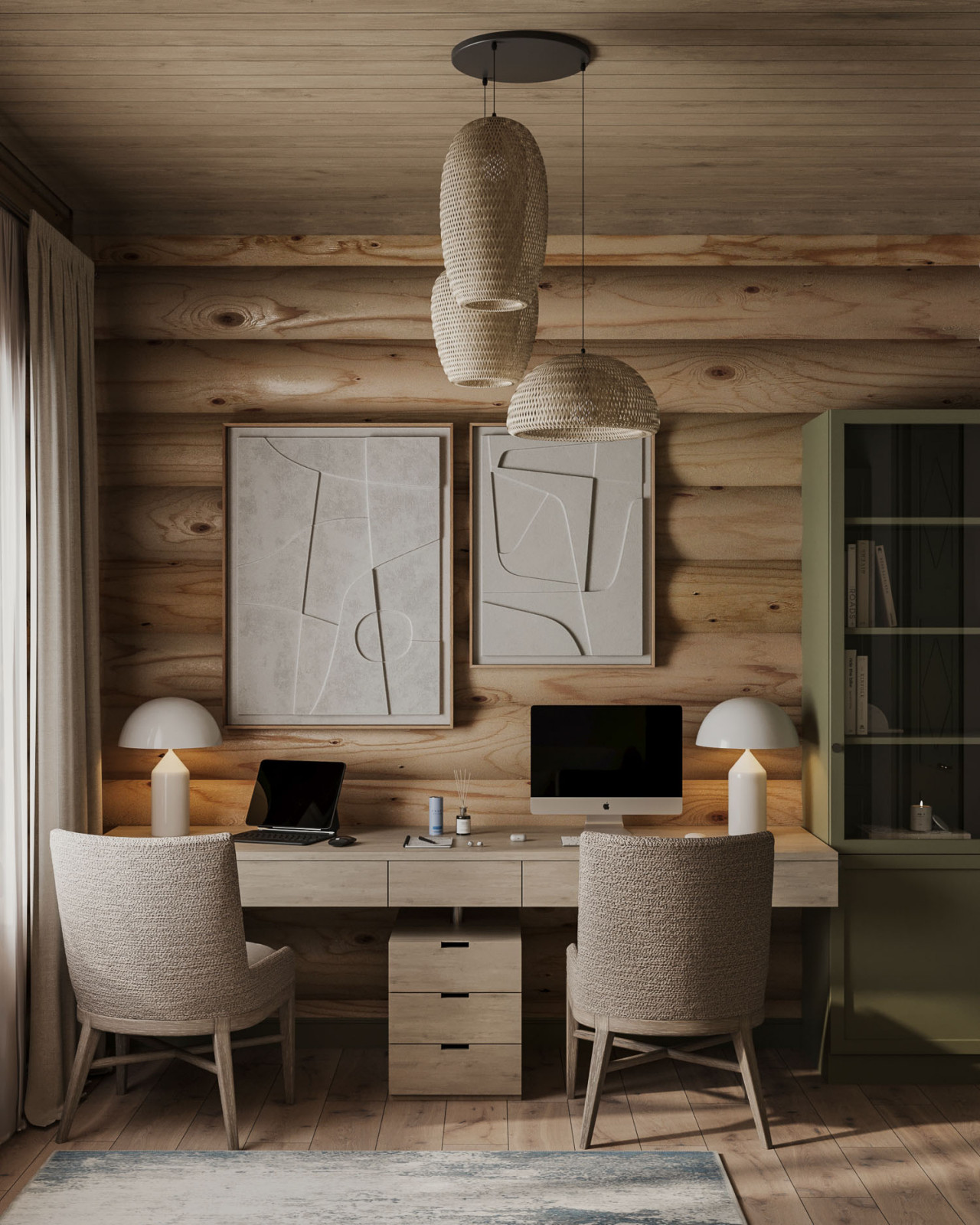 Интерьер деревянного загородного дома в Нижних Сергах