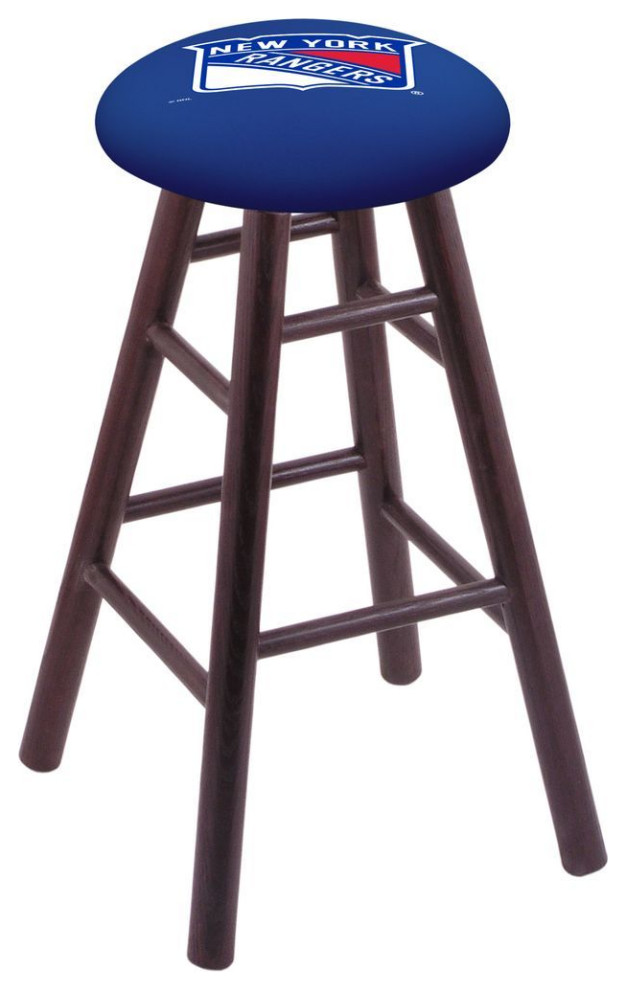 Holland RC New York Rangers 36" Swivel Oak Bar Stool Dark Cherry Contemporary Bar Stools