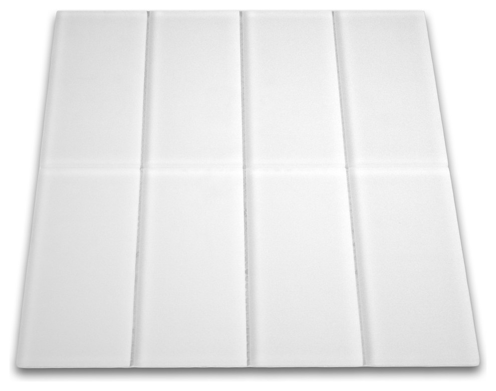Frosted White Glass Subway Tile