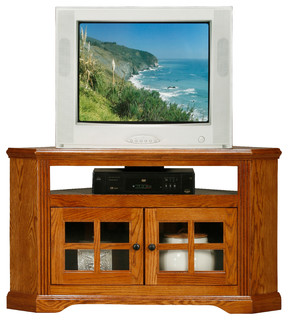 Oak Ridge 40" Corner TV Cart, Medium Light Oak