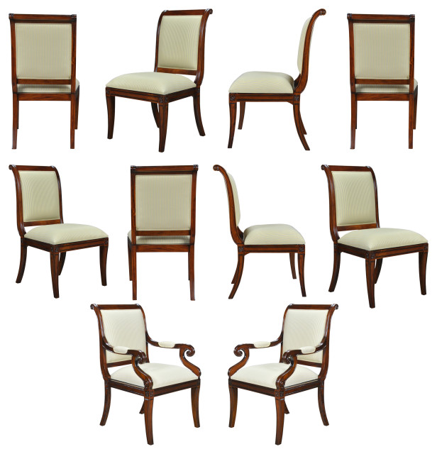 10Piece Regency Arm Chair Set Traditional Dining Chairs by