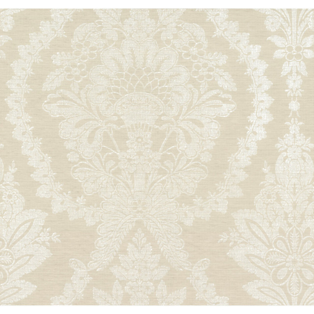 Beige and White Heritage Damask Wallpaper Traditional Wallpaper by Wallpaper Warehouse Houzz