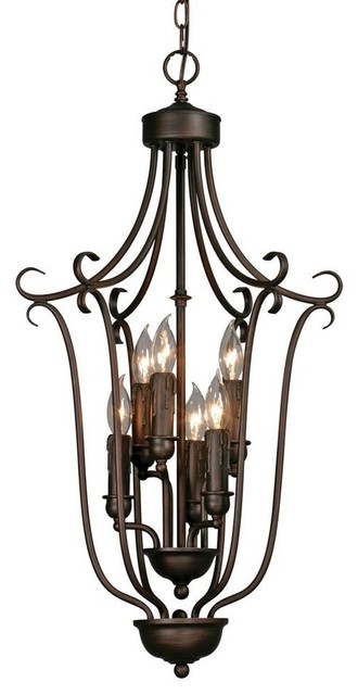 Caged Foyer Rubbed Bronze Candlesticks