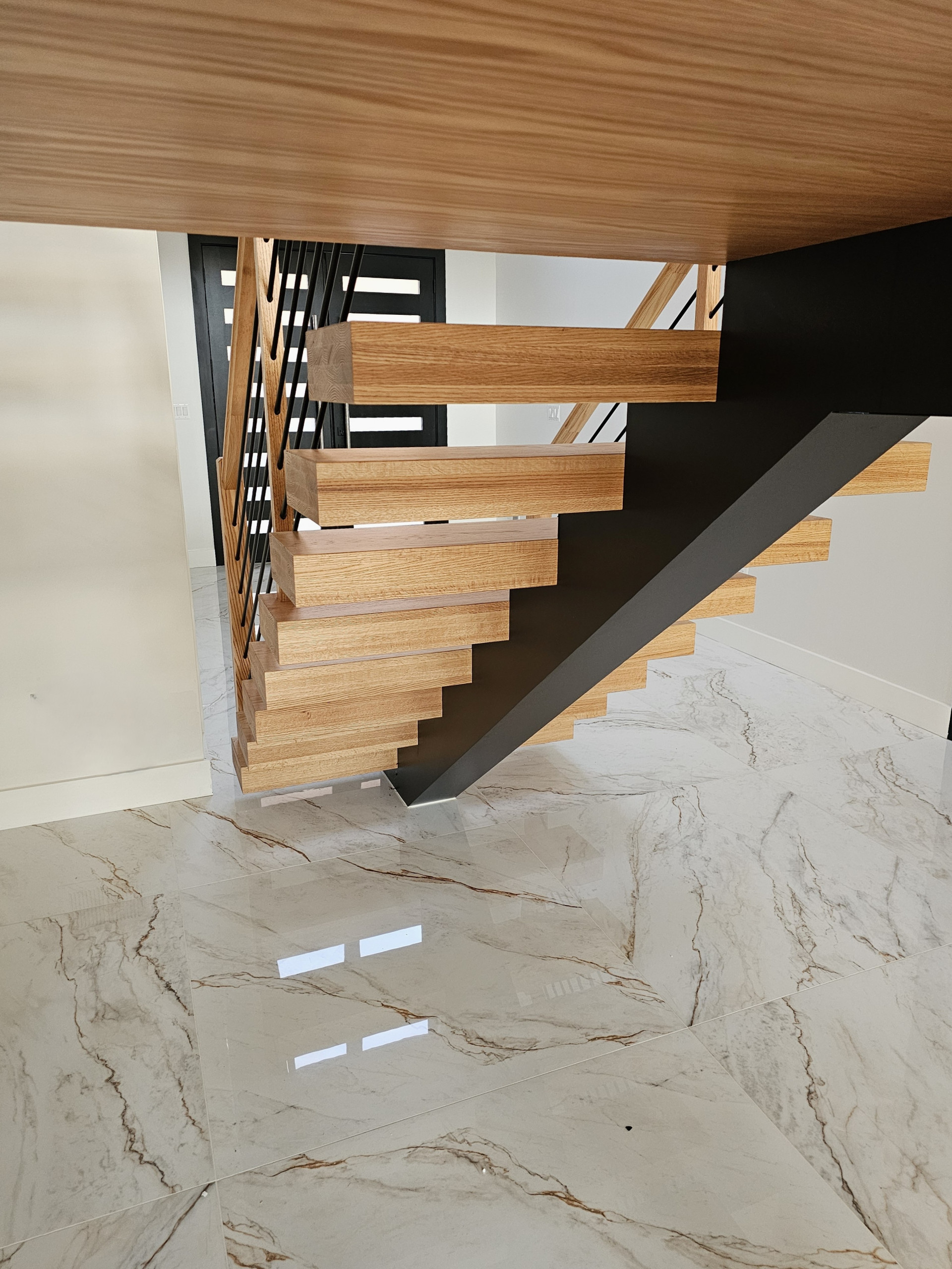 143_Modern Floating Red Oak and Metal Staircase, Sterling, VA