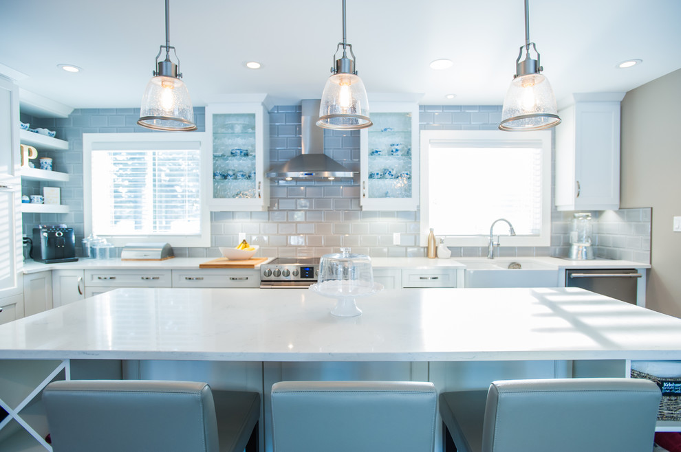 Example of a mountain style kitchen design in Calgary