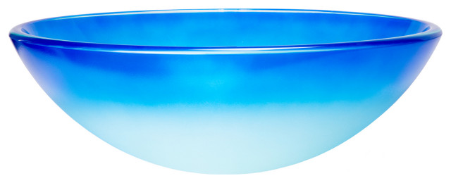 Caribbean Wave Blue Glass Bathroom Vessel Sink - View #4