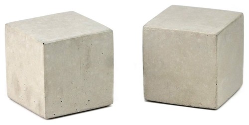 Cube Concrete Bookends, Natural