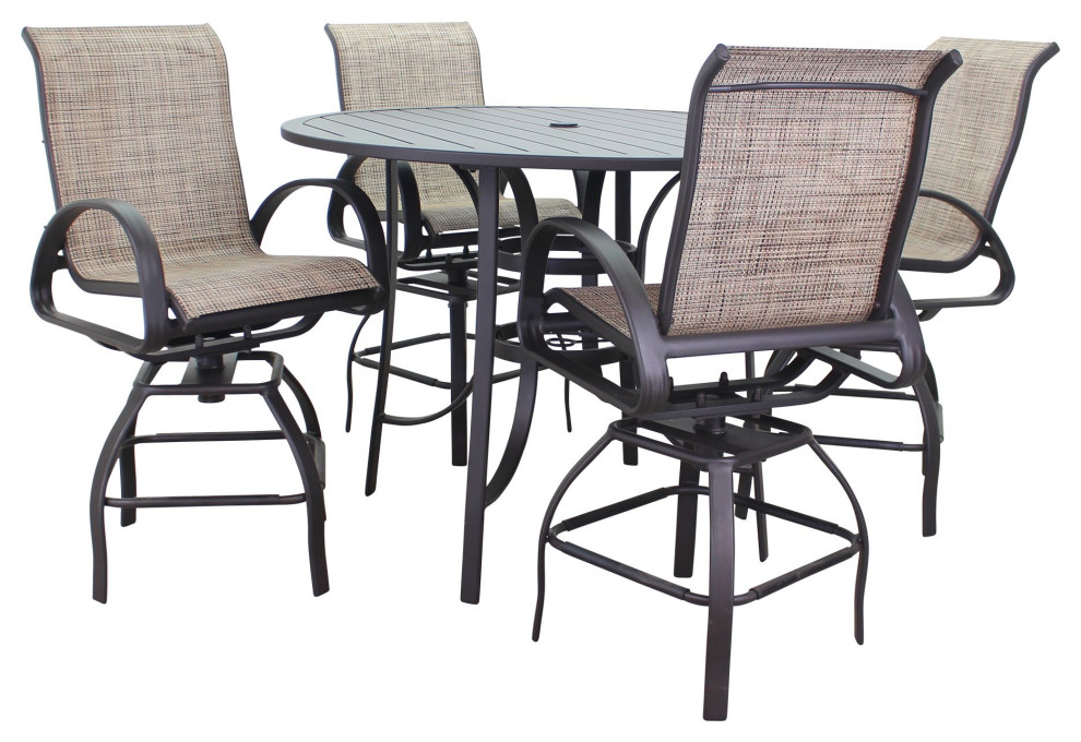 Courtyard Casual Santa Fe 5Piece 48" Round Balcony Height Dining Set