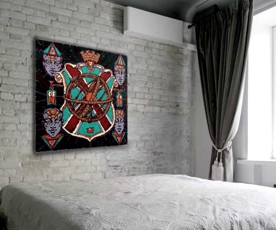 Contemporary wall art. Colorful original painting on canvas.