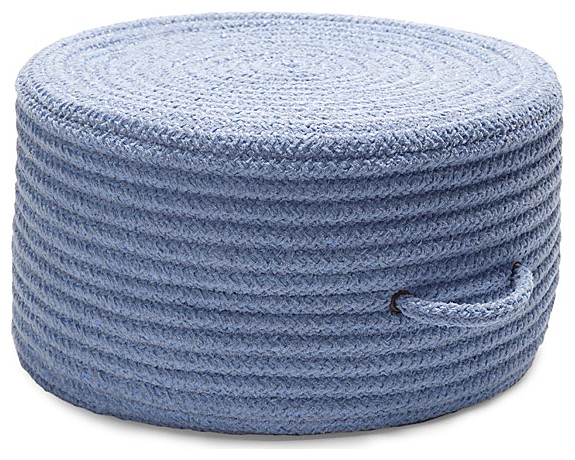 Colonial Mills Pouf Solid Chenille Pouf Blue Ice Round