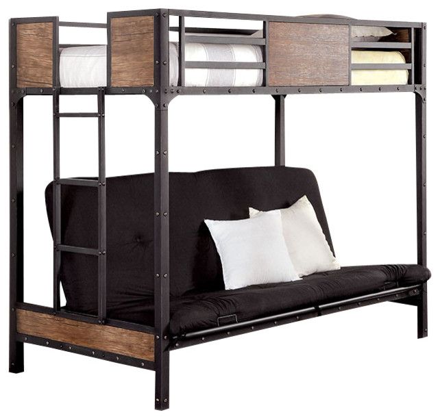 South Bank Twin Over Futon Bunk Bed, Twin Over Full Futon Bunk Bed Wood