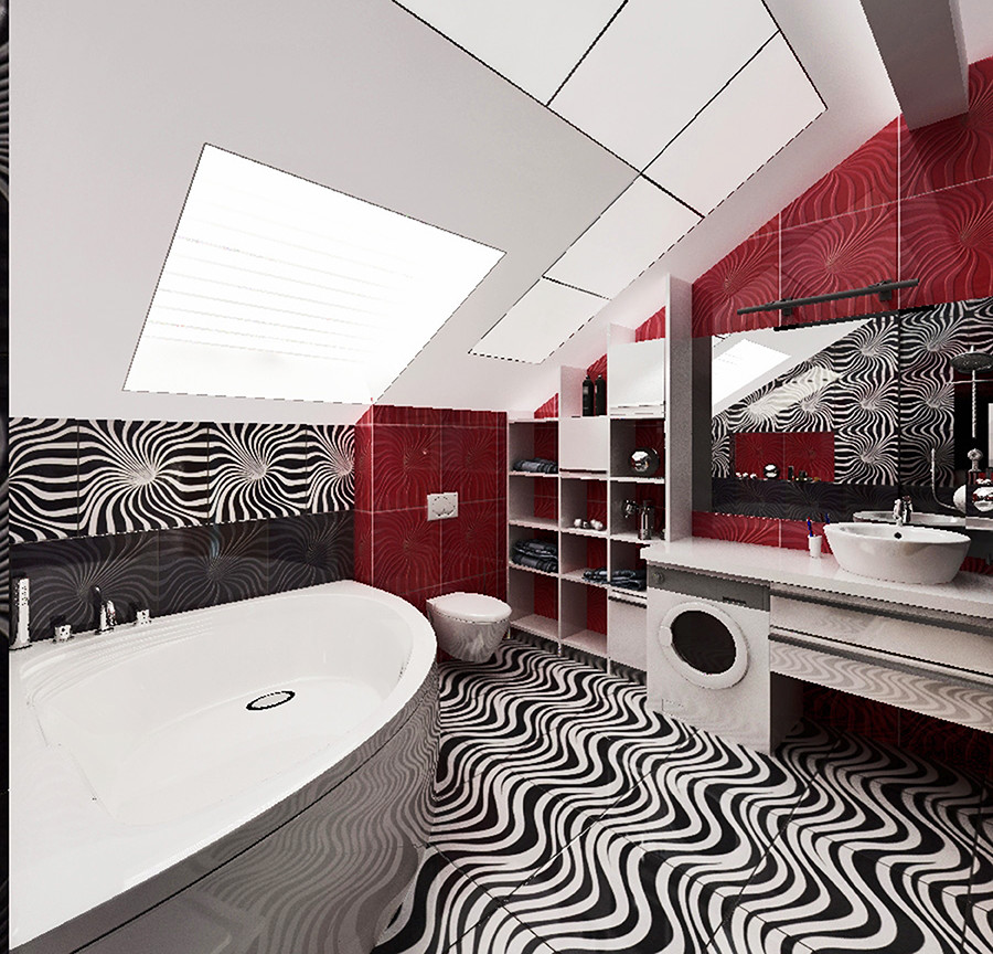 Санузел с ванной и душевой