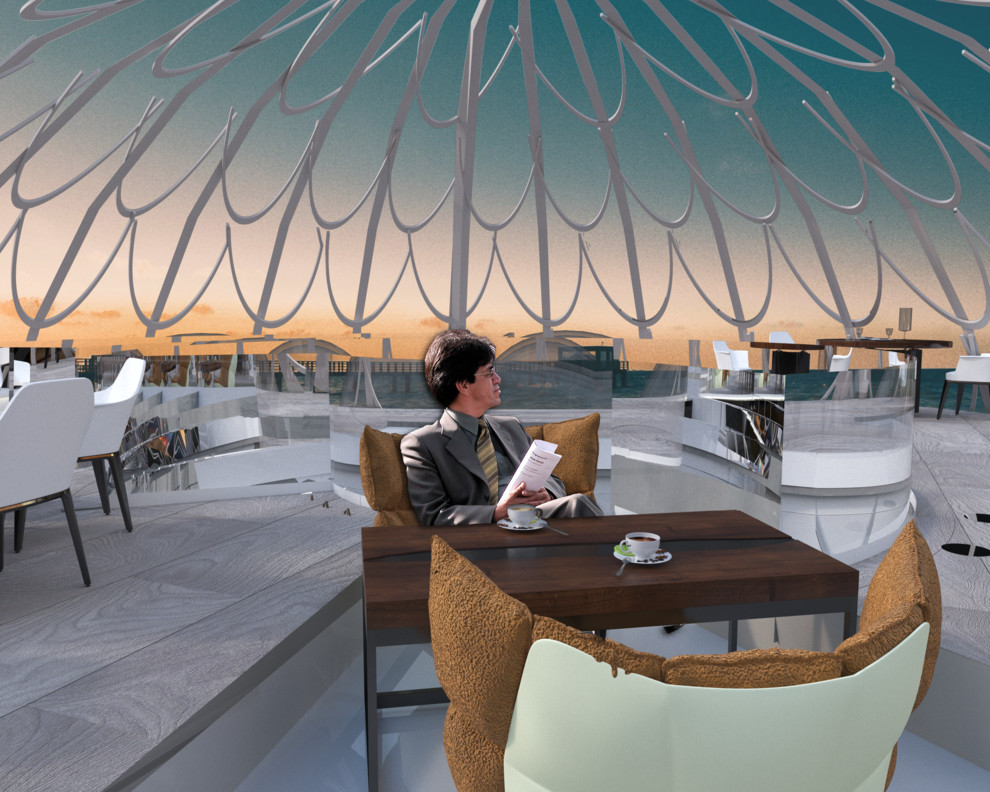 Кафе на побережье Каспийского моря