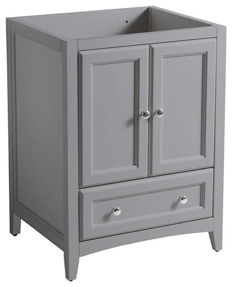 Fresca Oxford 24" Traditional Wood Bathroom Cabinet with 2-door in Gray