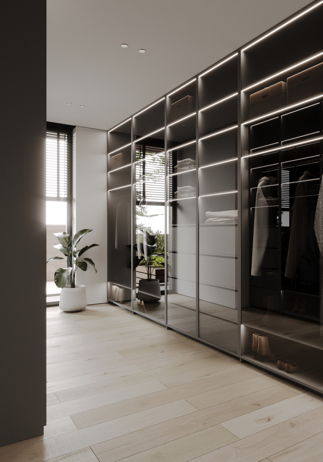 Гардеробная из проекта загородного дома The CUBE