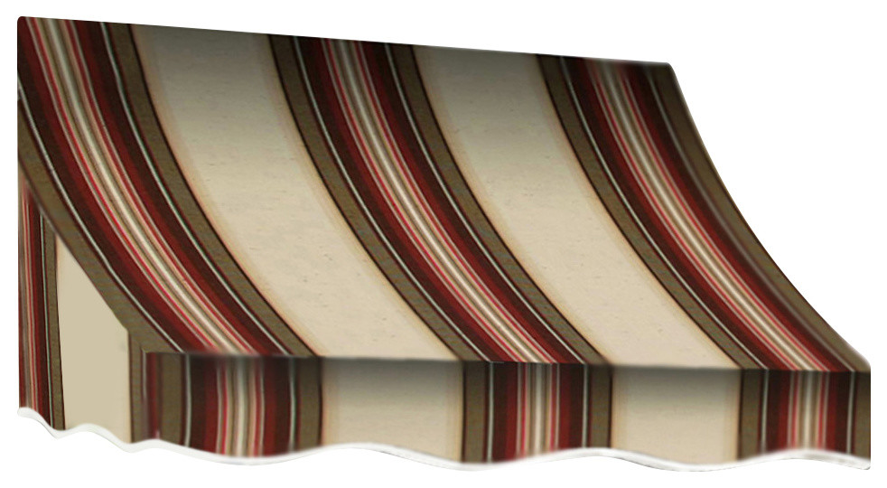 Awntech 8' Nantucket Acrylic Fabric Fixed Awning, Brown/Tan/Terracotta
