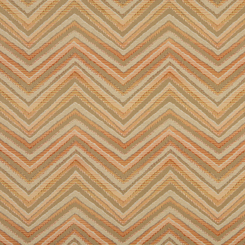 Orange Taupe And Beige Chevron Indoor Outdoor Upholstery Fabric By The Yard