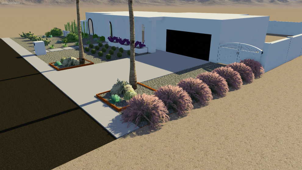Esempio di un giardino moderno esposto in pieno sole di medie dimensioni e davanti casa in primavera